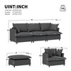 NicBex Couches for Living Room 3pc L-shaped Sectional Sofa Modern Chenille Upholstered Sofa Couch with Movable Ottoman - image 4 of 4