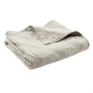 Linen Front/Cotton Back Quilted Throw - Levtex Home - 1 of 4
