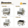 XIZZI All-Weather Rattan Furniture, Sectional Sets w/ Optional Solar Light-Up Coffee Table & Ottoman, Choose 6-9pc Configs in 8 Fade Resistant Colors - 3 of 4