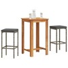 vidaXL Patio Bar Set Outdoor Garden Furniture Solid Wood Acacia and Poly Rattan - Gray 2 Piece - 2 of 4