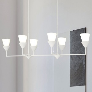 Urban Ambiance Luxury Cottagecore Indoor Chandelier,  11''H x 15-1/2"W x 50''D,  White Plaster Finish, UHP5044 - 1 of 4