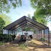 12x20 FT Metal Carport, Enclosed Car Port with Reinforced Frame and Steel Roof for All-Weather Use, Metal Garage Shed for Full-Sized Pickup Trucks - 4 of 4