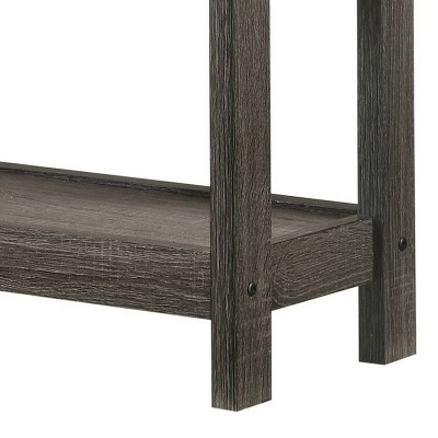 Gray Wooden Nightstand with Drawer and Open Shelf