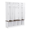 PAGED Freestanding Coat Racks with 8 Cabinets and 4 Large Storage Compartments,Hall Tree with 4 Hooks,Entryway Furniture for Hanging Clothes - 4 of 4