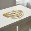 Anna-Kaci Women's Multi-Layer Chain Belt with Mixed Link and Beaded Strand Details 25.5+13.7in - Gold - 3 of 4