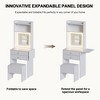 Gulches Small Space Vanity Table Set with Mirror and Storage Chair, Makeup Vanity Table, Dressing Table with Fold-up Panel for Bedroom£¬White - 4 of 4