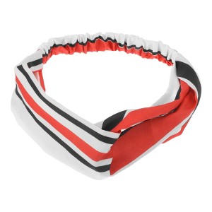 Unique Bargains Women's Stripe Pattern Cross Elastic Hairband 1 Pc - 1 of 4
