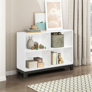 CAVINAS Bookcases for Living Room Kids' Low Bookcase 1pc Children's Wooden Storage Cabinet Book and Toy Storage Organizer with Shelf - 1 of 4