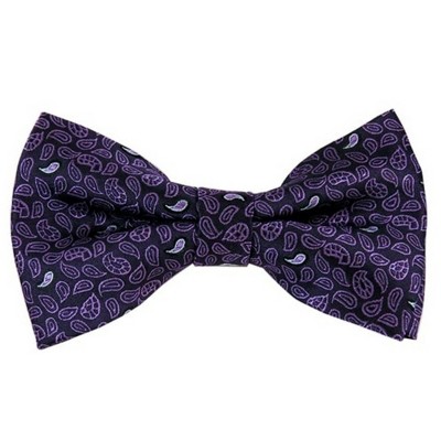 Men's Eggplant And Purple Paisley Color 2.75 W And 4.75 L Inch Pre-tied ...