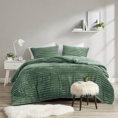 3 Pcs Cozy Plush Bedding Comforter Set, Premium Flannel Super Soft Ribbed Blanket, All Season Fluffy Cozy Lightweight Bed Set,St. Patrick's Day Deal