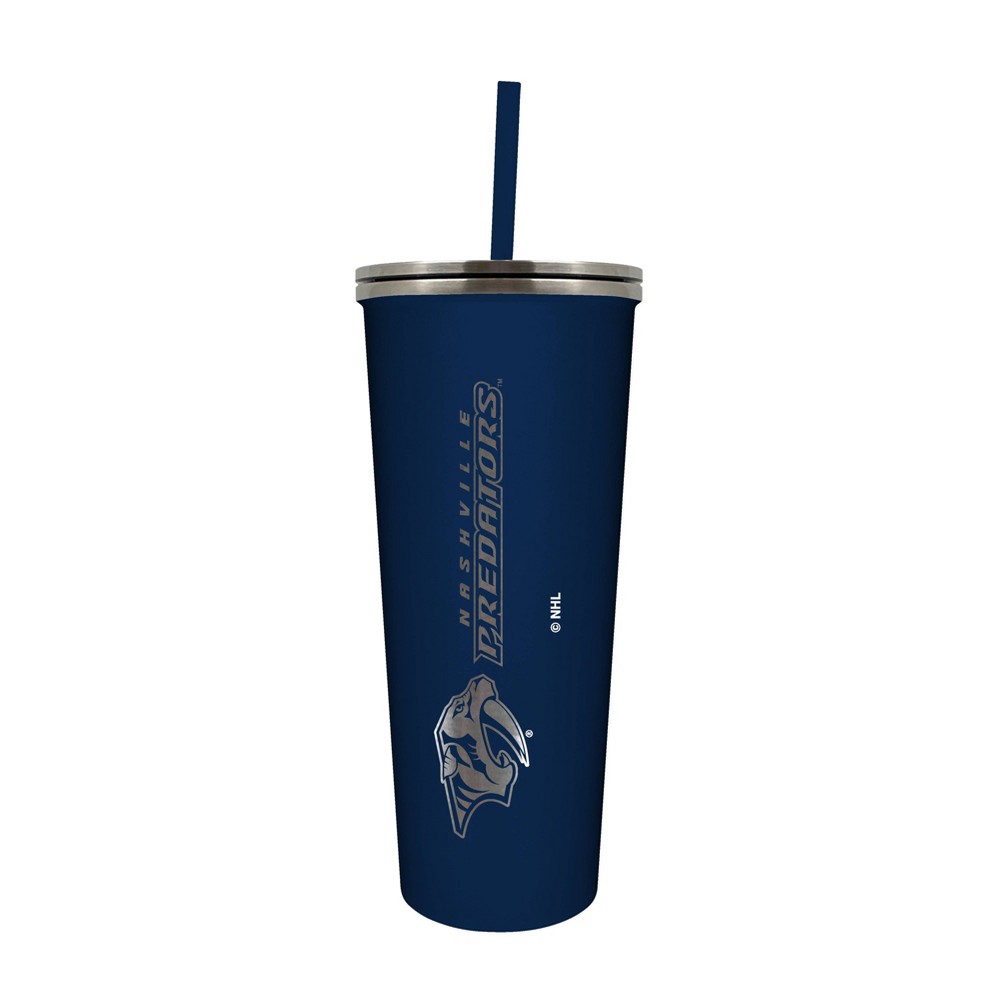 Photos - Glass NHL Nashville Predators 24oz Skinny Tumbler with Straw