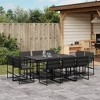 vidaXL 11 Piece Patio Dining Set with Cushions Black Textilene - 2 of 4