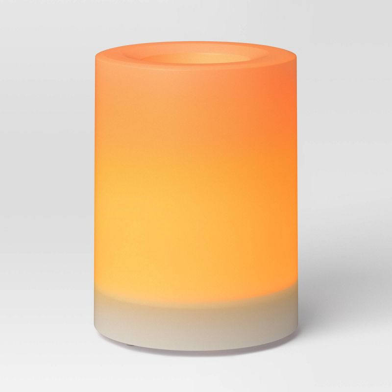 AA Plastic LED Flameless Pillar Candle with Timer White - Threshold™, 4 of 5