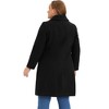 Agnes Orinda Women's Plus Size Peter Pan Collar Single Breasted with Pockets Long Winter Pea Coats - 4 of 4