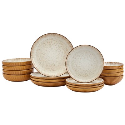 16pc Stoneware Jura Dinnerware Set Brown - Tabletops Gallery
