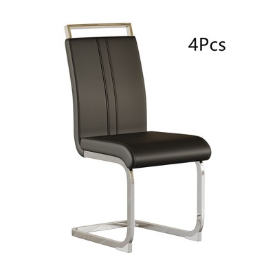 Anybear Modern Dining Chairs,PU Faux Leather High Back Upholstered Side Chair for Dining Room,Set of 4