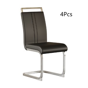 Anybear Modern Dining Chairs,PU Faux Leather High Back Upholstered Side Chair for Dining Room,Set of 4 - 1 of 4