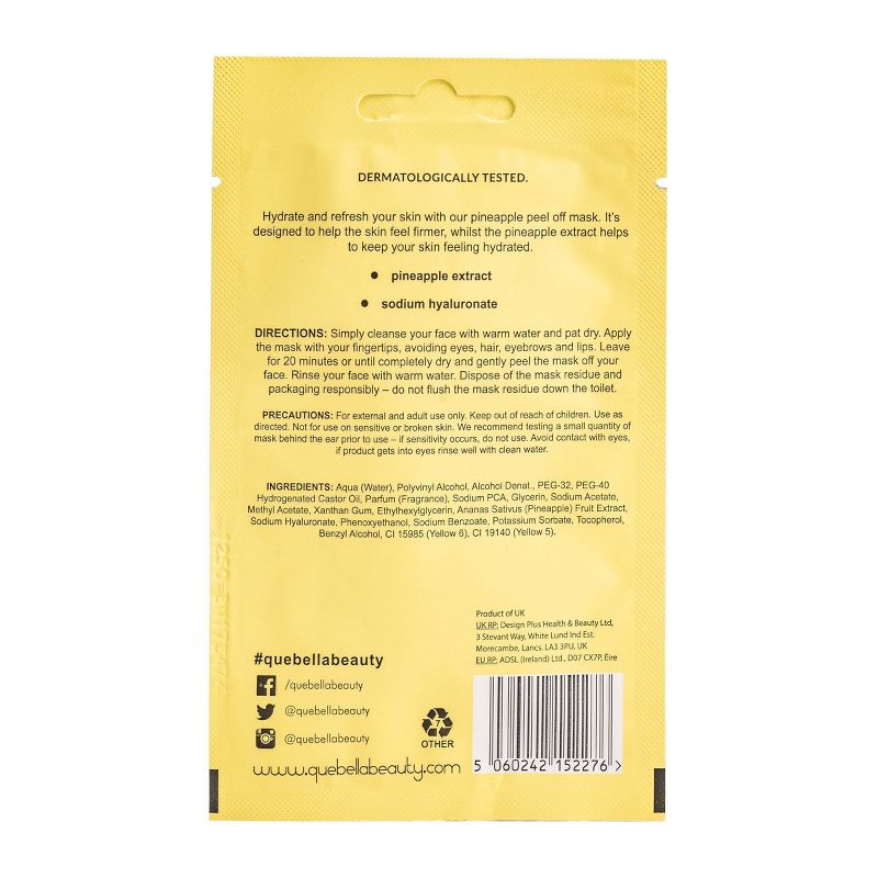 Que Bella Hydrating Pineapple Peel Off Mask - 0.35oz, 3 of 14