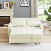 DOMETOUR Modern Velvet Loveseat Sofa Bed Convertible Sleeper for Living Room Bedroom with 2 Lumbar Pillows and Side Coffee Table - 4 of 4