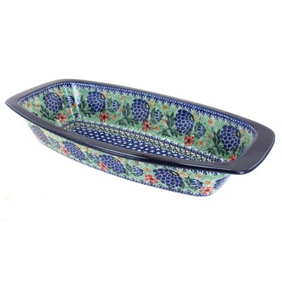 Blue Rose Polish Pottery Sofia Long Serving Dish