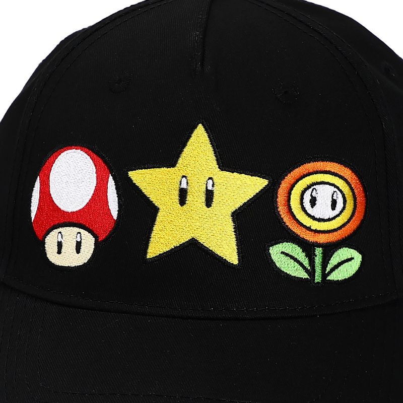 Super Mario Brothers Power-Ups Black Traditional Adjustable Hat, 4 of 6