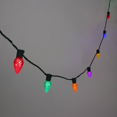 Philips 25ct LED Super Bright Faceted C9 String Lights Multicolor with Green Wire