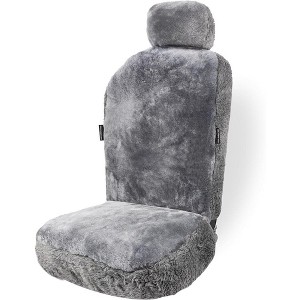 Zone Tech Genuine Sheepskin Car Seat Cover , Universal Front Full Seat (front and back) Cushions - 1 of 4