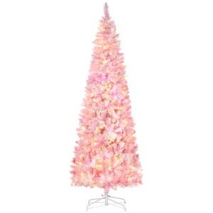 Aghana Digitals 6ft Pencil Artificial Christmas Tree with Auto-Open, 500 Warm White LED Lights, - 1 of 4