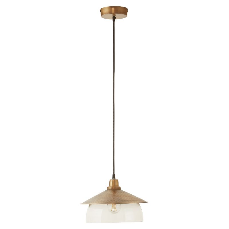11.8&#34; Annie Brushed Gold Bell Shaped Pendant Lamp - River of Goods, 1 of 10