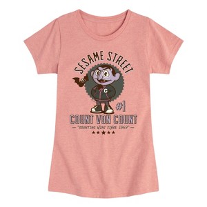 Girls' - Sesame Street - Count Von Count Fitted Short Sleeve Graphic T-Shirt - 1 of 4