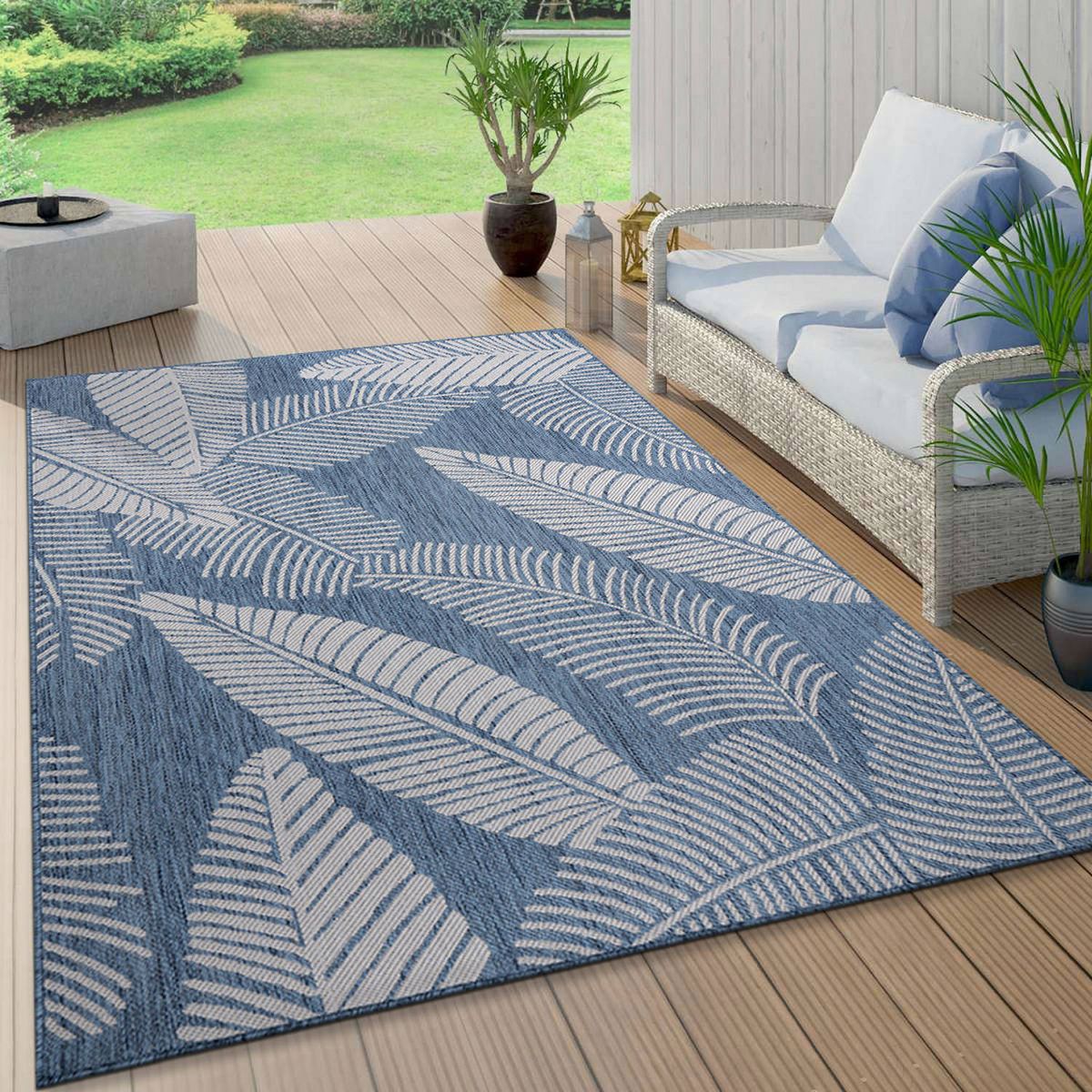 World Rug Gallery Distressed Palm Leaves Textured Flat Weave Indoor/Outdoor Area Rug - thumbnail 10