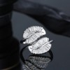 Leaf Baguette Earrings Necklace or Ring for Women Sterling Ginger Lyne Collection - 2 of 4