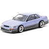 Nissan Silvia (S13) Vertex RHD Blue Metallic and Gray Metallic "Global64" Series 1/64 Diecast Model by Tarmac Works - 2 of 4