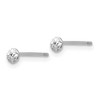 Black Bow Jewelry 14K White Gold 3mm Hollow Diamond Cut Puffed Circle Post Earrings - 2 of 4