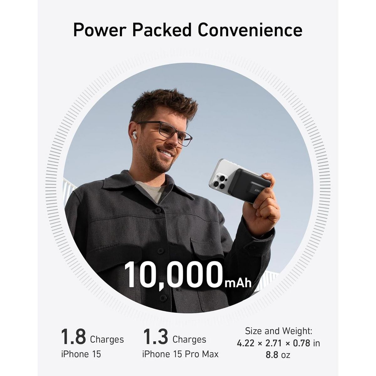 Anker MagGo Power Bank, Qi2 Certified 15W Ultra-Fast MagSafe-Compatible Portable Charger - thumbnail 4