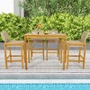 Costway Set of 4 Patio Wood Barstools Rattan Bar Height Chairs with Backrest Porch Balcony - 2 of 4