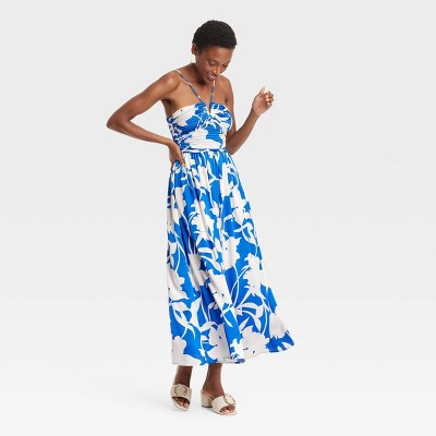 Women's Maxi Sundress - A New Day™ Blue Floral L : Target