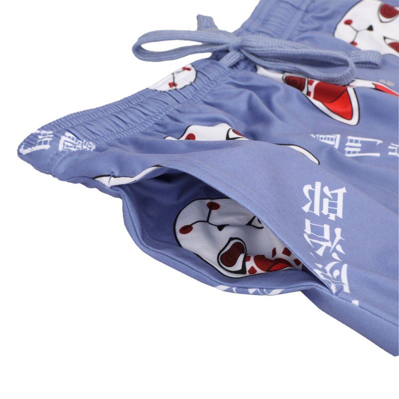 Demon Slayer Tanjiro Fox Mask Men's Blue Fog Sleep Pajama Pants, 3 of 4