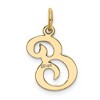 Black Bow Jewelry 14k Yellow Gold, Sophia Collection, Small Script Initial E Pendant - 3 of 4