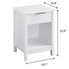 Gulches 3-Tier Retro White Nightstand - Drawer & Open Shelves End Table, Modern Bedside Storage Table for Bedroom Living Room (Particle Board) - 2 of 4
