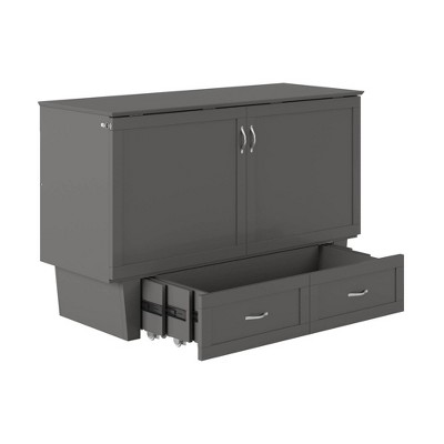 Espresso Queen Murphy Bed Chest with Single Drawer