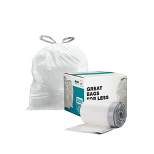Plasticplace Simplehuman® Code E Compatible (100 Count) White Trash Bags 5.2 Gallon / 20 Liter 18.75" x 20