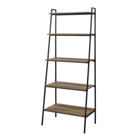 Oak on sale leaning bookshelf