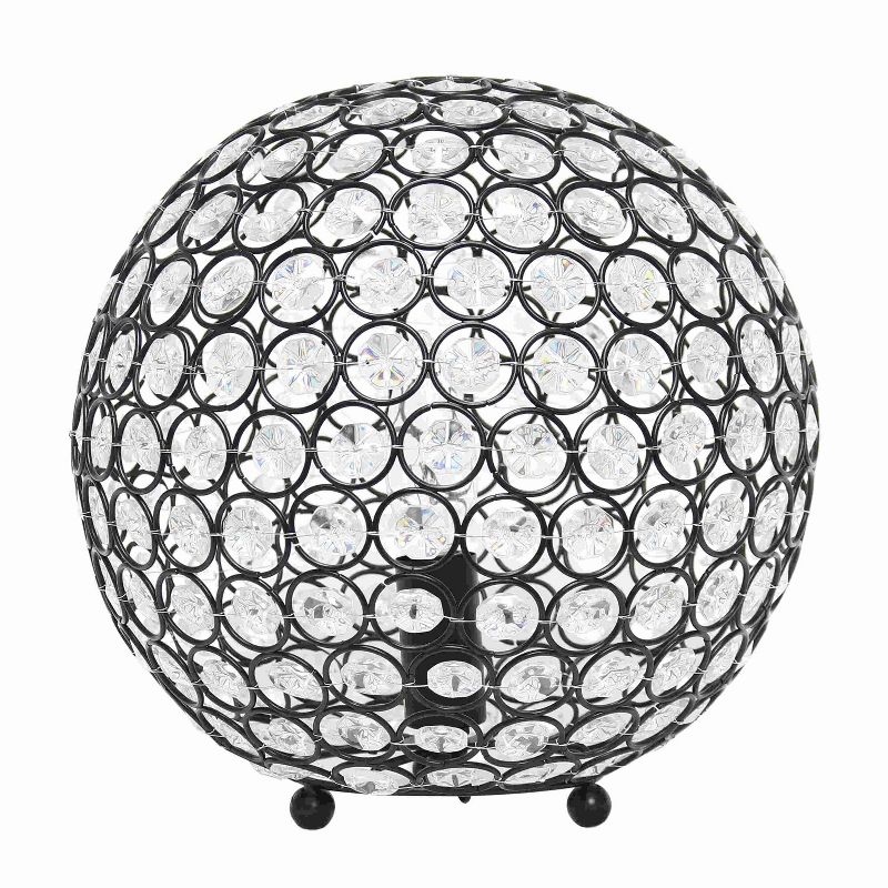 10" Elipse Medium Contemporary Metal Crystal Round Orb Table Lamp - Lalia Home, 1 of 10