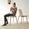 Norman+Oslo 5 Piece Small Round Table With Chairs,Home Kitchen Round Dining Table with Thick Tabletop and 4 Upholstered Armless Chairs-Maison Boucle - 4 of 4