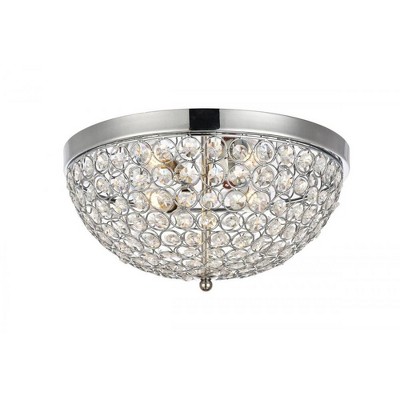 Elegant Lighting Taye Collection Flushmount D13.5 H6.3 Lt:3 Chrome Finish