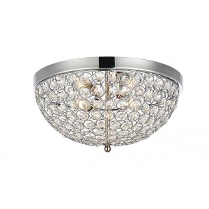 Elegant Lighting Taye Collection Flushmount D13.5 H6.3 Lt:3 Chrome Finish - 1 of 4