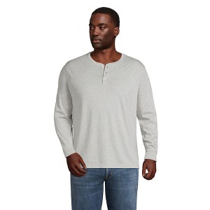 Lands' End Men's Super-T Long Sleeve Henley Shirt - 1 of 4