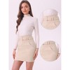 INSPIRE CHIC Women's Faux Suede High Waist Belted A-Line Mini Skirts - 2 of 4