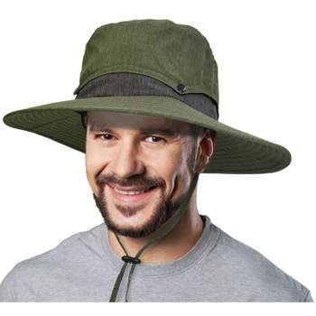 Tirrinia Wide Brim Boonie Hat w/ Removable Crown UV Protection Outdoor Hiking Garden Hats